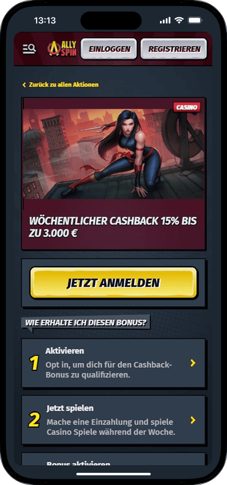 Allyspin Cashback Bonus
