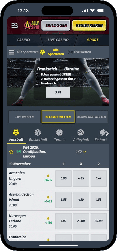 Allyspin Sportwetten